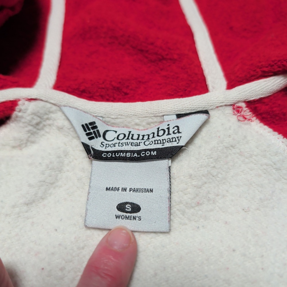 Columbia Ohio State Zip Up Hoodie Womens S Red Cream Brutus Raglan Embroidered - Picture 4 of 9